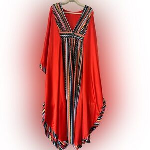 Miss Brenner Originals 1970s Vibrant Metallic Kaftan